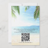 Invitation Code QR de mariage sur la plage de l'île tropicale (Dos)