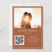 Invitation Code QR de mariage Terracotta Rien de fantaisiste (Dos)