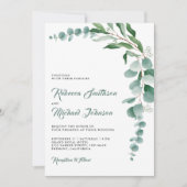Invitation Code QR de mariage tout-en-un avec branche d'eucal (Devant)