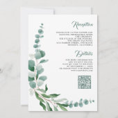 Invitation Code QR de mariage tout-en-un avec branche d'eucal (Dos)