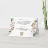 Invitation Code QR de mariage tropical Monstera Bohème Pampas (Dos)