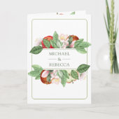 Invitation Code QR de mariage verger de pommiers rouges flora (Devant)