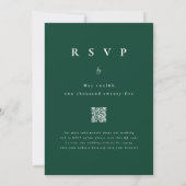 Invitation Code QR de mariage vert simple en bois de forêt (Dos)