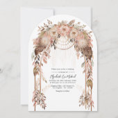 Invitation Code QR de mariage western chic bohème rustique (Devant)