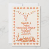 Invitation Code QR de mariage western ranch sud-ouest (Devant)