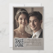 Invitation Code QR de modèle élégant et moderne avec feuilles (Dos)
