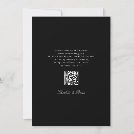Invitation Code QR de monogramme de police de script minimali (Dos)