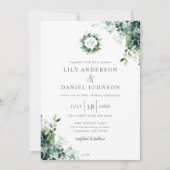Invitation Code QR de monogramme de verdure d'eucalyptus pour (Devant)