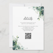 Invitation Code QR de monogramme de verdure d'eucalyptus pour (Dos)