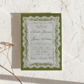 Invitation Code QR de napperon à dentelle vert olive pour mar