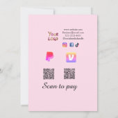 Invitation Code QR de paiement PayPal venmo scan à ajouter su (Dos)