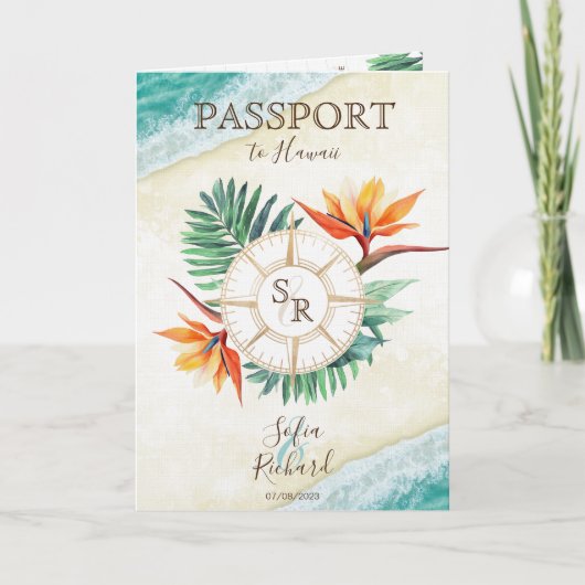 Invitation Code QR de passeport de mariage de destination de  (Devant)