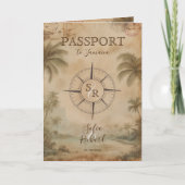 Invitation Code QR de passeport de mariage de destination rét (Devant)