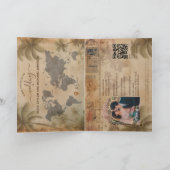 Invitation Code QR de passeport de mariage de destination rét (Intérieur)