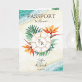 Invitation Code QR de passeport de mariage moderne sur la pla (Devant)