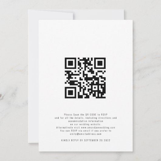 Invitation Code QR de photo d'arbres d'automne à l'aquarelle  (Dos)