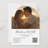 Invitation Code QR de photo d'arche de mariage à la verdure f (Dos)