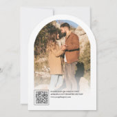 Invitation Code QR de photo d'arche noir et blanc pour une fê (Dos)