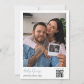 Invitation Code QR de photo de Baby Shower avec un garçon au  (Dos)