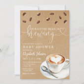 Invitation Code QR de photo de Baby Shower Coffee Brewing (Devant)