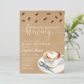 Invitation Code QR de photo de Baby Shower Coffee Brewing (Debout devant)