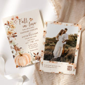 Invitation Code QR de photo de citrouille pour mariage Tombez