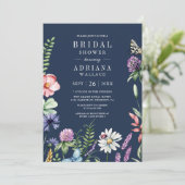 Invitation Code QR de photo de fleur sauvage boho pour enterr (Debout devant)