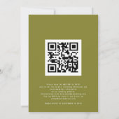 Invitation Code QR de photo de forêt automnale Vert olive mar (Dos)