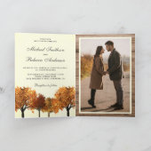 Invitation Code QR de photo de forêt d'arbres d'automne pour (Intérieur)