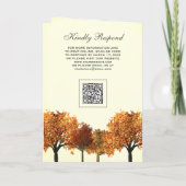 Invitation Code QR de photo de forêt d'arbres d'automne pour (Dos)