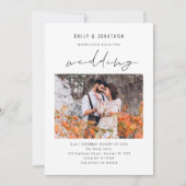 Invitation Code QR de photo de mariage à l'écriture moderne (Devant)
