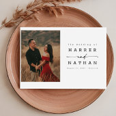 Invitation Code QR de photo de mariage à l'écriture romantiqu
