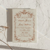 Invitation Code QR de photo de mariage argenté brûlé Old Mone