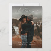 Invitation Code QR de photo de mariage avec écriture calligra (Devant)