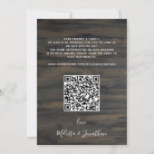 Invitation Code QR de photo de mariage d'animal familier rust (Dos)
