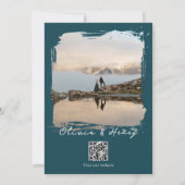 Invitation Code QR de photo de mariage de destination en forê (Dos)