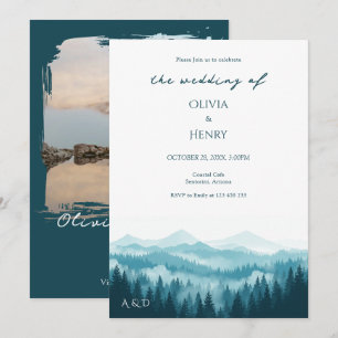 Invitation Code QR de photo de mariage de destination en forê
