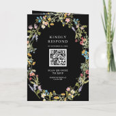 Invitation Code QR de photo de mariage sauvage boho rustique  (Dos)
