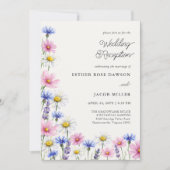 Invitation Code QR de photo de réception de mariage de fleurs (Devant)