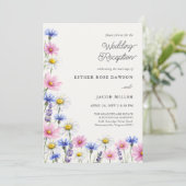 Invitation Code QR de photo de réception de mariage de fleurs (Debout devant)