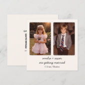 Invitation Code QR de photo d'enfance Enregistrer la date Vin (Devant / Derrière)