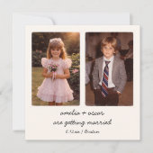 Invitation Code QR de photo d'enfance Enregistrer la date Vin (Devant)
