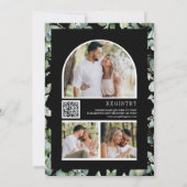 Invitation Code QR de photo d'eucalyptus Fête de mariage noir (Dos)