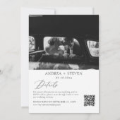 Invitation Code QR de photo Mariage Noir et Blanc (Dos)