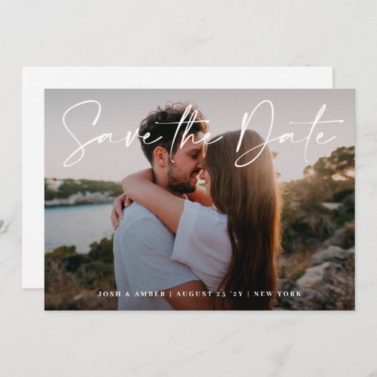 Invitation Code QR de photo modifiable moderne | Enregistrer  (Devant / Derrière)