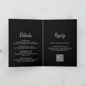 Invitation Code QR de photo noir propre mariage moderne (Intérieur)