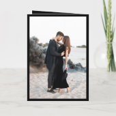 Invitation Code QR de photo noir propre mariage moderne (Dos)