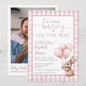 Invitation Code QR de photo pour la baby shower de Petit Lapi (Devant / Derrière)