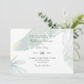 Invitation Code QR de remplissage tropical Mariage horizontal (Debout devant)