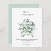Invitation Code QR de réponse au mariage avec élégante verdur (Devant / Derrière)